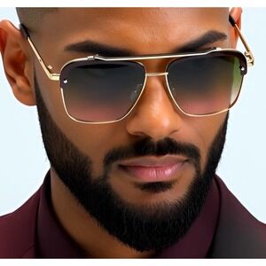 Sunglasses Fashion Style Outdoor Shades‎ Gold Metal Top Metal Bar Retro Vintage